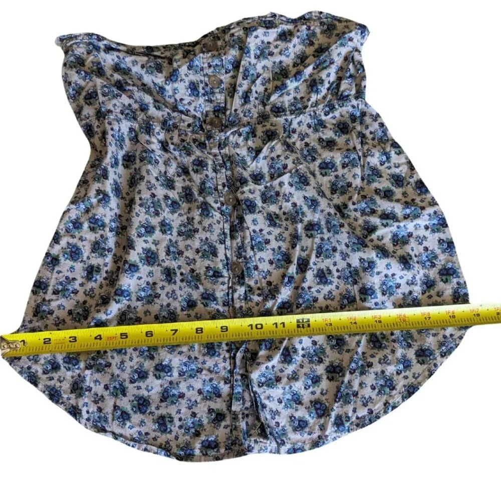 ALI and KRIS Floral Peplum Strapless Top, Size Large - Picture 5 of 7